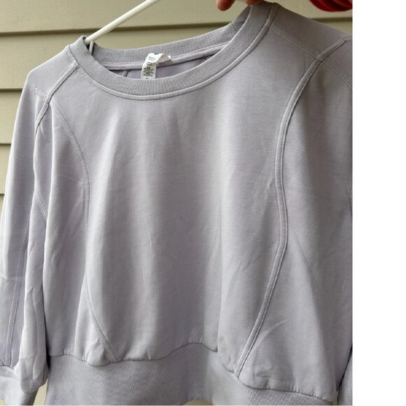 Lululemon Softstreme Ribbed Hem Cropped Faint Lavender Sz 12 $109 - Picture 5 of 6